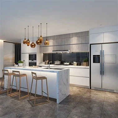 Conjunt de gabinet de fusta sòlida d’estil de luxe blanc